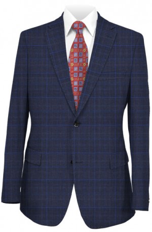 Rubin Blue Plaid Tailored Fit Suit #A0046
