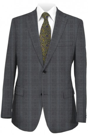 Rubin Medium Gray Pattern Tailored Fit Suit #A0064