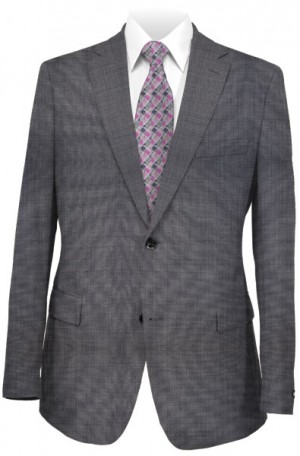 Rubin Silver Gray Sharkskin Tailored Fit Suit #A00714