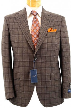 Rubin Brown Plaid Suit #A2152