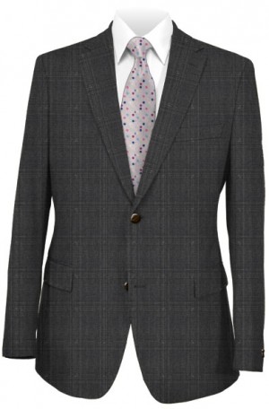 Pal Zileri Gray Windowpane Tailored Fit Suit #B1507-25
