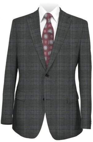 Pal Zileri Gray Shadow Plaid Tailored Fit Suit #B1508-31
