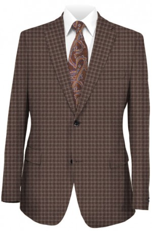 Rubin Gray & Burgundy Check Tailored Fit Sportcoat #B2039
