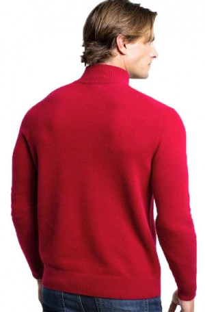 Quinn Red 1/4-Zip Cashmere Sweater CM23102-RED