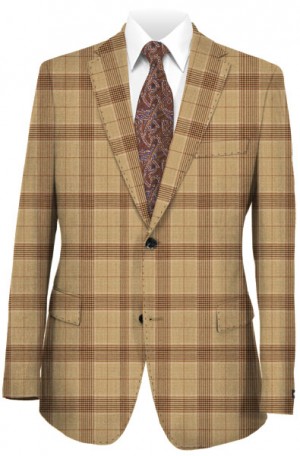 Canaletto Tan Plaid Tailored Fit Sportcoat #CV447761-2