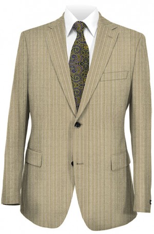 Tiglio Light Brown Stripe Tailored Fit Suit #E09074-4