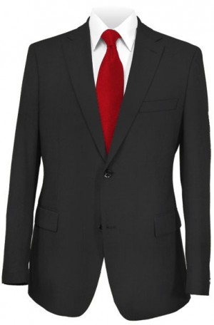 Hickey Freeman Black Solid Color Suit #F61-312700