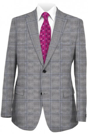 Hickey Freeman Gray Windowpane Suit #F65-312509