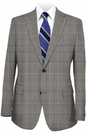 Hickey Freeman Gray Plaid Suit #F71-312103