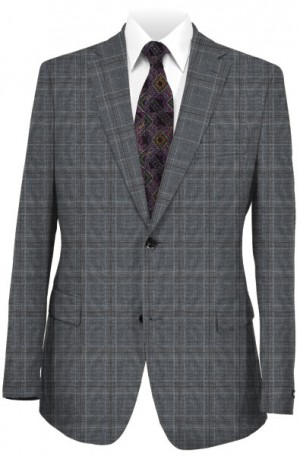 Hickey Freeman Gray Windowpane Suit #F85-312009