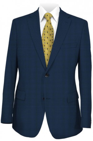 Hickey Freeman Blue Fine Check Suit #F85-312125