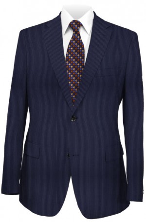 Hickey Freeman Deep Navy Fine Stripe Suit #F85-312126