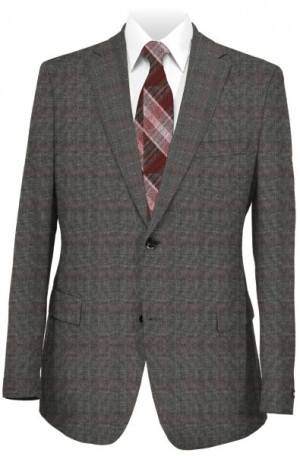 Hickey Freeman Gray & Berry Pattern Suit #F91-312107