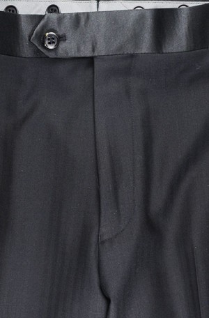 Tiglio Black Fine Herringbone Peak Lapel Tailored Fit Tuxedo #FT3022-4 Tuxedo