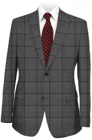Marcello Gray Windowpane Tailored Fit Sportcoat #J604
