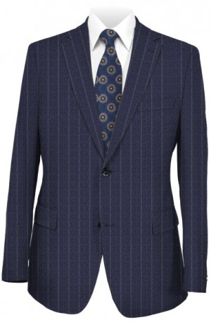 Bruno Magli Blue Pinstripe Light Flannel Tailored Fit Suit #M00075