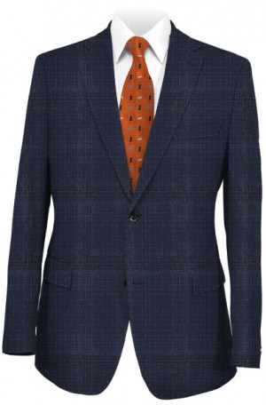 Bruno Magli Navy & Gray Tailored Fit Sportcoat #M0153