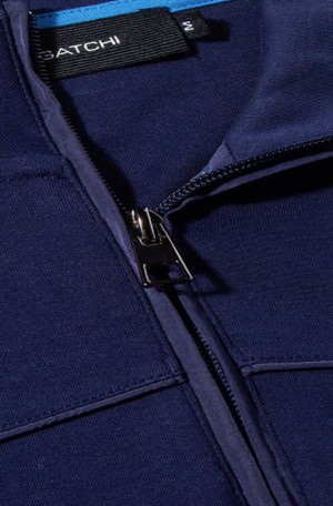 Bugatchi Navy Smooth Weave 1/4-Zip #PF2405F75-NVY