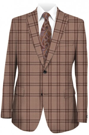 Tiglio Rust Windowpane Tailored Fit Sportcoat #RV38-715-1