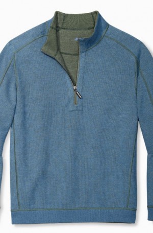 Tommy Bahama Green to Blue Flipsider 1/4-Zip Reversible Pullover #T223179-17194