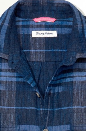 Tommy Bahama Blue Plaid Amparo Long Sleeve Shirt #T320442-1160