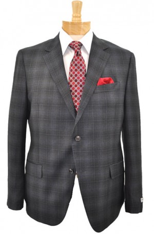 Hickey Freeman Charcoal Tonal Plaid Suit #T75-535033