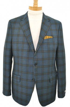 Hickey Freeman Blue-Brown Windowpane Sportcoat #T75-535040