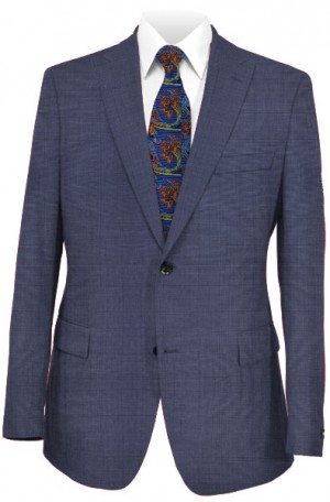 Tiglio Blue Tonal Pattern Tailored Fit Vested Suit #TH1001