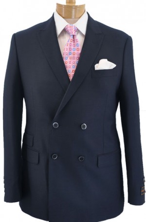Tiglio Navy Double Breasted Tailored Fit Suit #TIG-1002DB