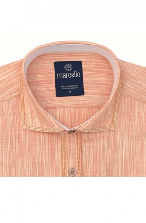 Marcello Melon Color "Linen Look" Sport Shirt #W516S