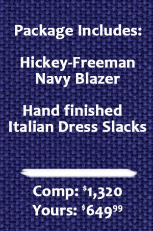 Hickey Freeman Pure Wool Blazer Package