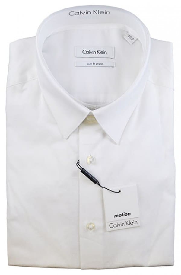 Calvin Klein White Slim Fit Dress Shirt ...