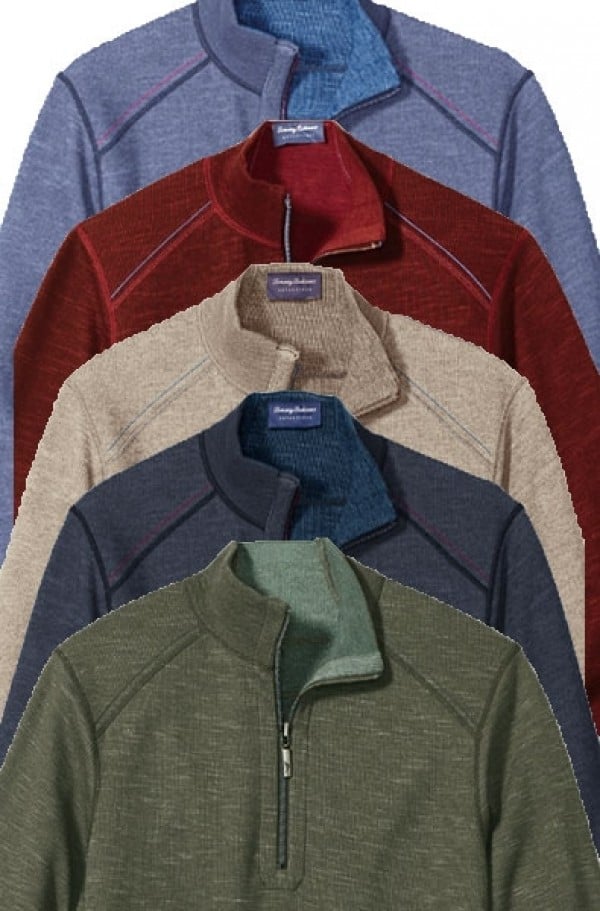 tommy bahama quarter zip pullover 